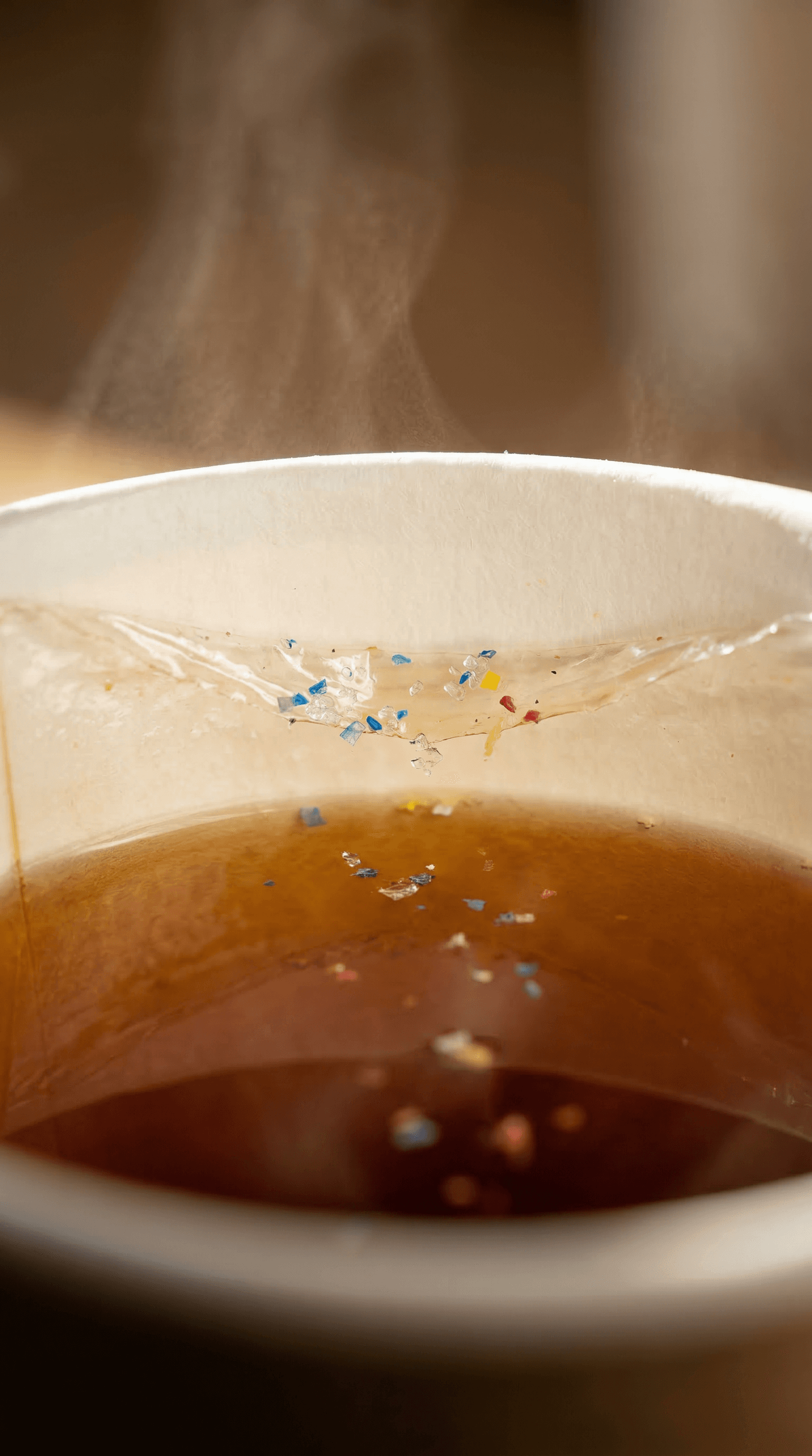 Microplastics leaching from coffee cup