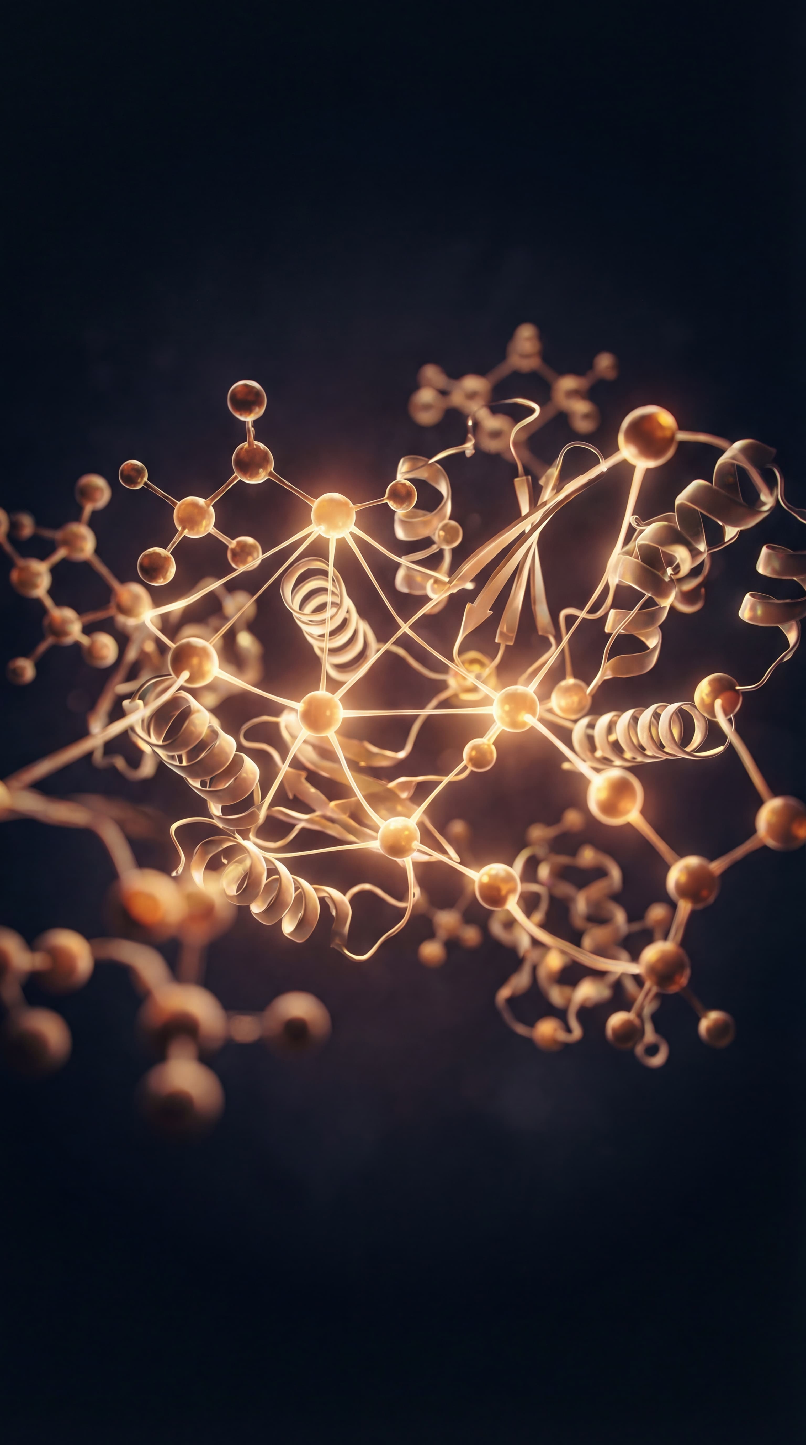 Golden molecular structure — science meets nature